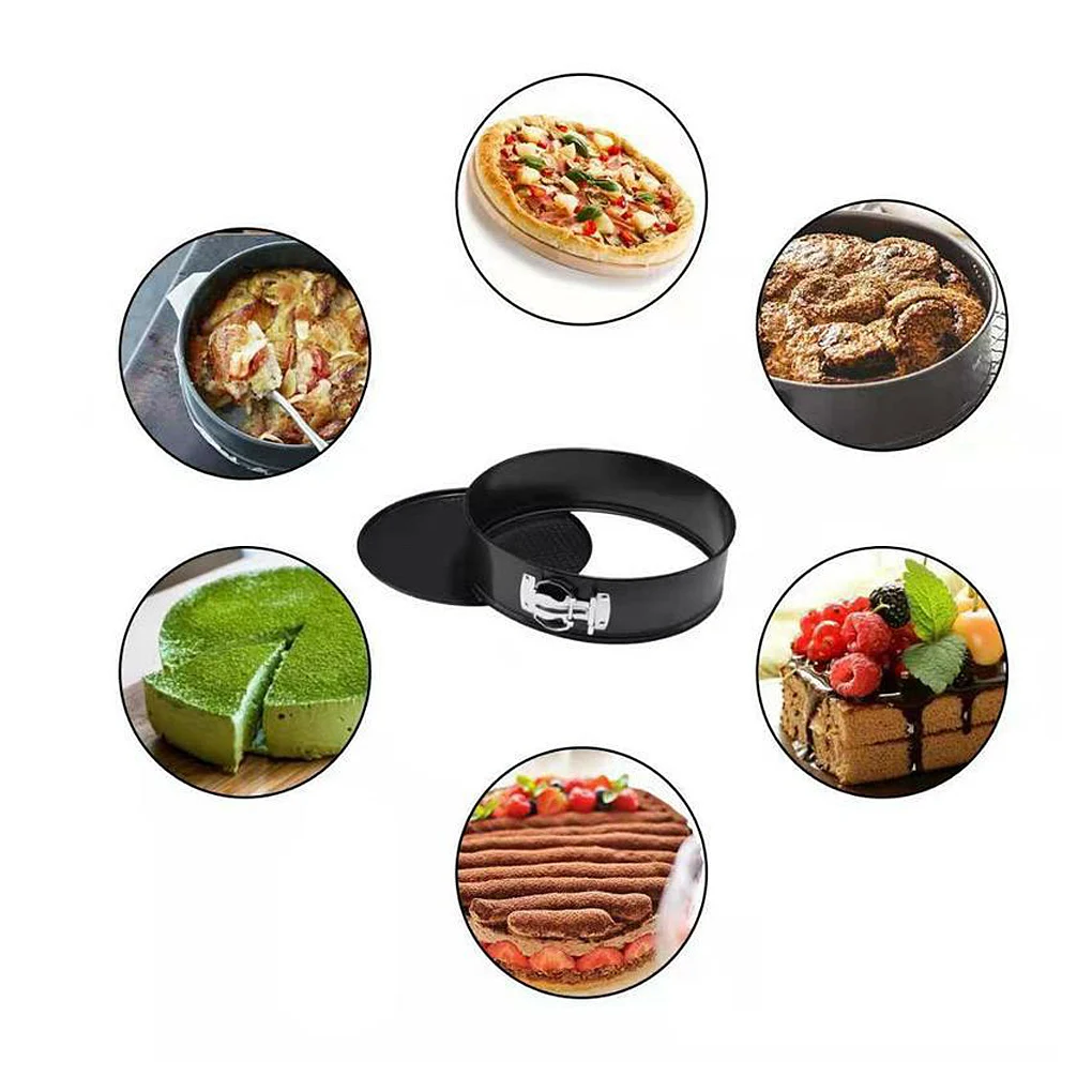 

4 Pieces Non-stick Baking Moulds Side Buckle Carbon Steel Cake Trays Pans