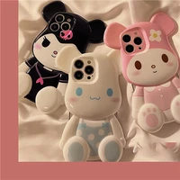 three dimensional cartoon cute kuromi phone case suitable for iphone13promax apple 12 phone case drop resistant xr xs silicone