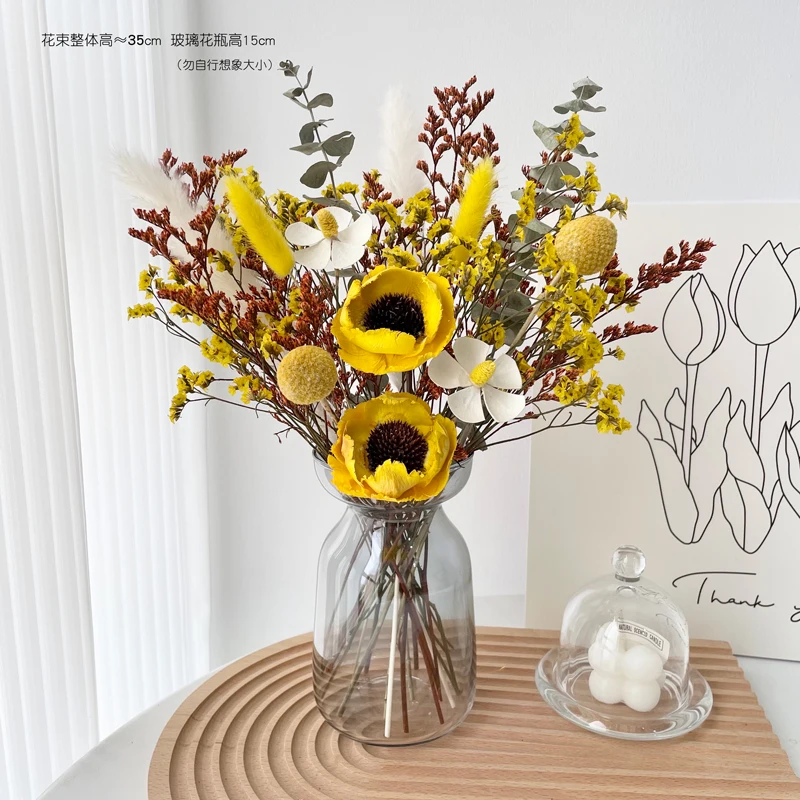 Натуральная пампасная трава с цветами