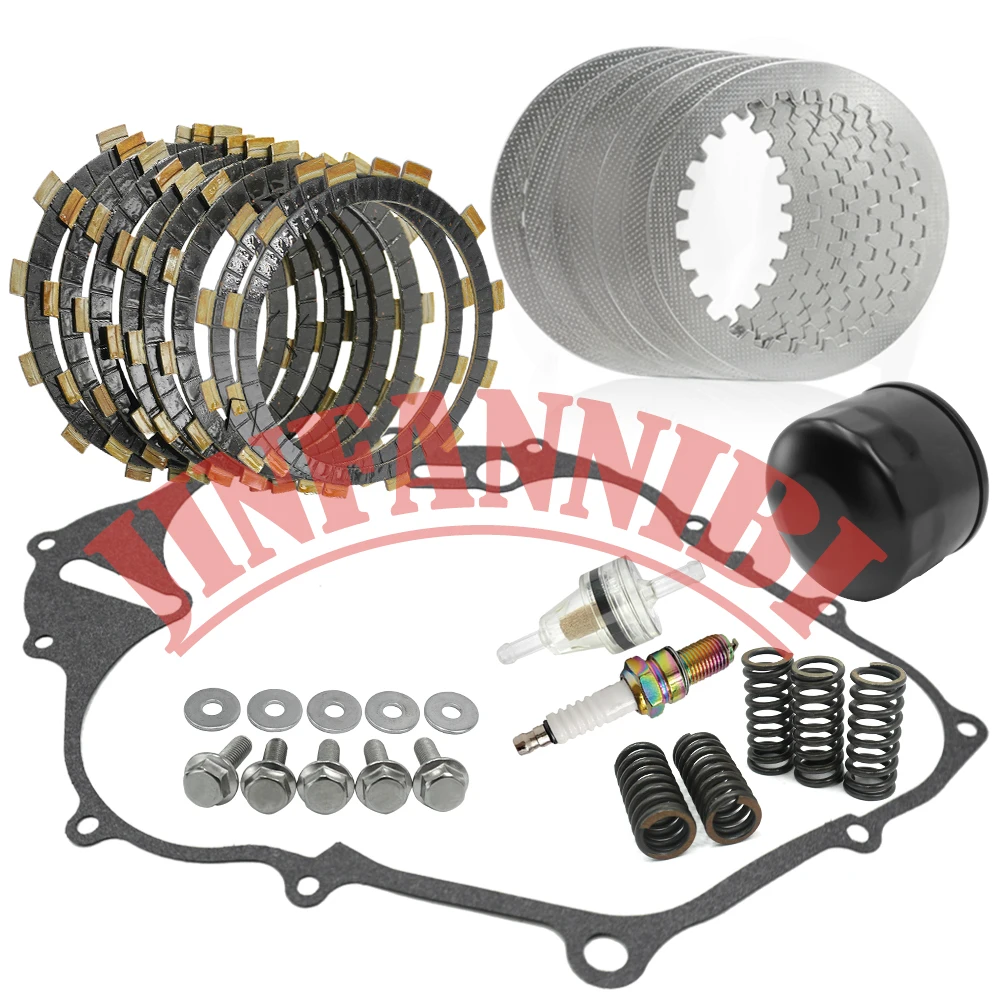 Комплект фрикционных стальных дисков сцепления и прокладка крышки для Yamaha Raptor 660R