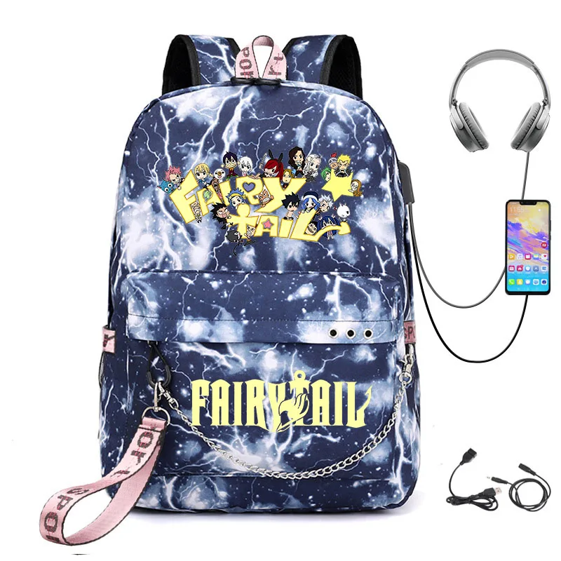

Школьный ранец Fairy Tail для подростков, детский рюкзак с аниме принтом, Сумка с USB для мальчиков и девочек, удобная уличная дорожная сумка