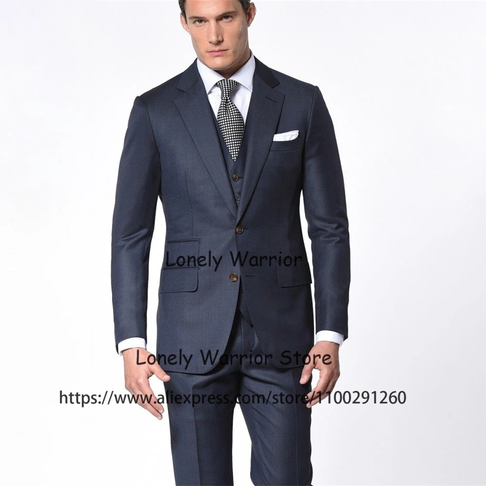3 Piece Set Formal Business Blazer Slim Fit Wedding Groom Tuxedo Terno Masculino Jacket Vest Pants