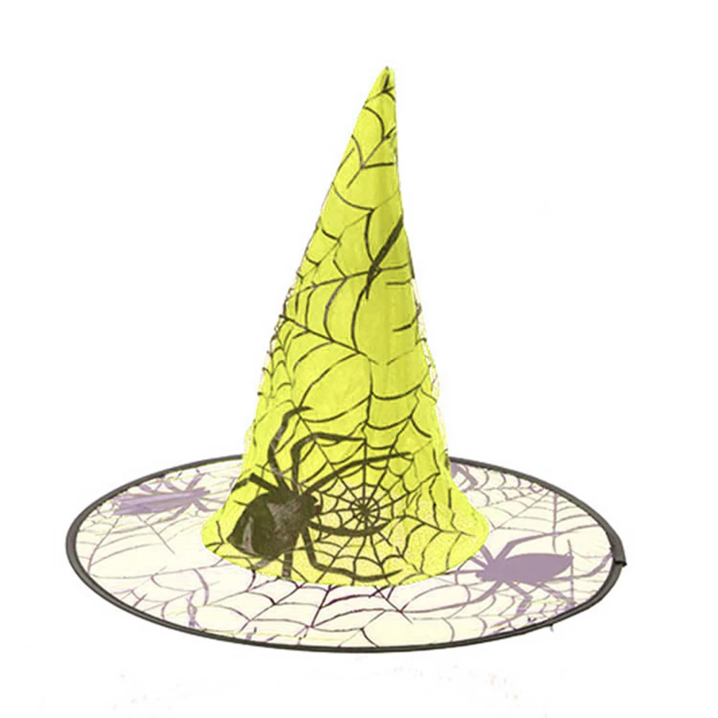 

Шляпа для Хэллоуина для взрослых и детей, шляпа ведьмы, Череп, паутина, узор, волшебник, маскарадное платье, косплей, аксессуары для костюма