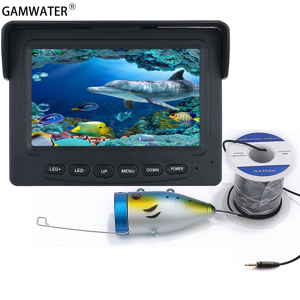 

GAMWATER 4.3"1000tvl Underwater Fishing Video Camera Kit 12pcs/6pcs White /IR Lights Video Fish Finder Underwater Fishfinder