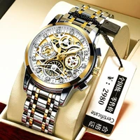 qingxiya fashion luxury top brand mens watches tourbillon watch sports waterproof quartz wristwatch mens clock relogio masculin