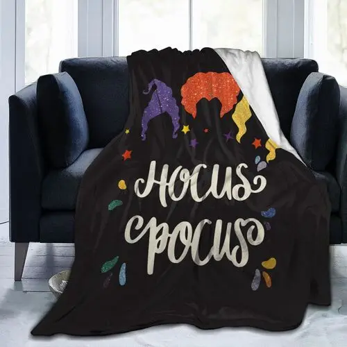 

Halloween Hocus Pocus Sanderson Sisters Throw Blankets for Home Office Sofa Soft Warm Flannel Blanket Lightweight for All Season