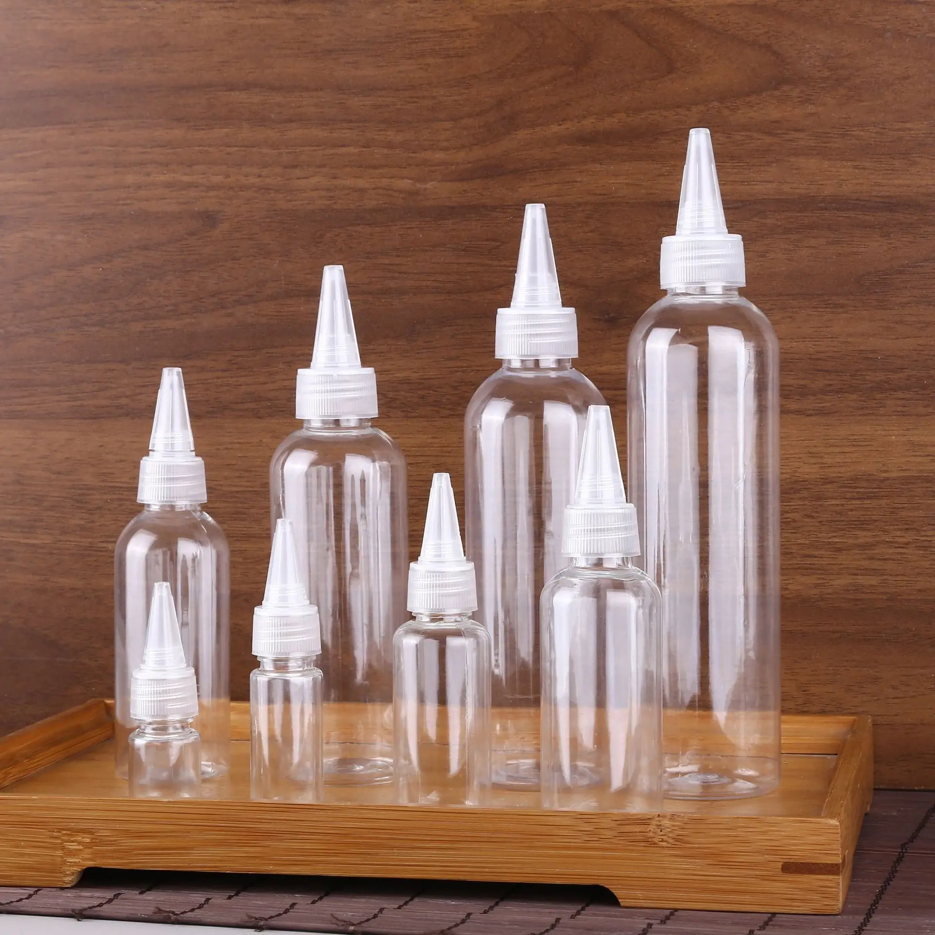 

50PCS 5ml/10ml/15ml/20ML/30ml/50ml/60ml/80ml/100ml Empty Plastic Tip Transparent Drop Bottle Pigment Dispensing Squeeze Bottles