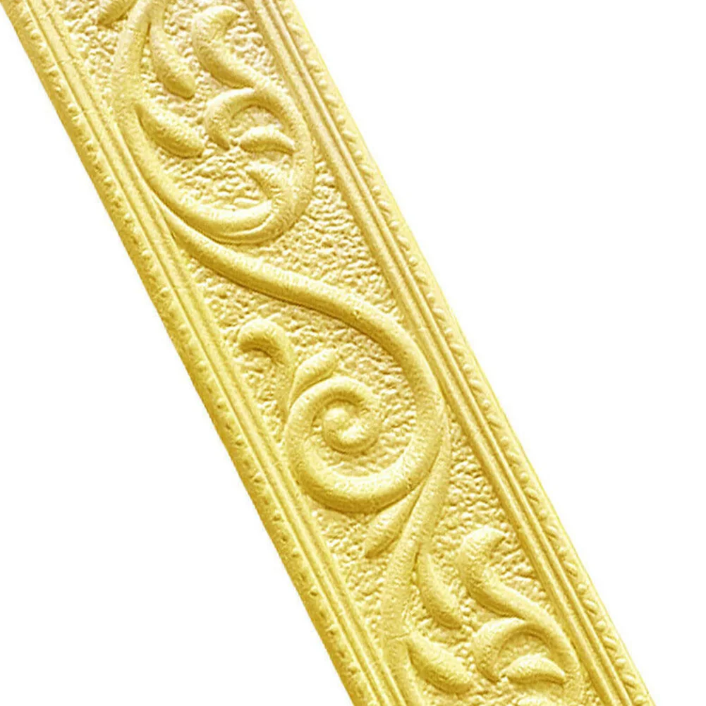 

Sticker Wall Trim Line 3D Foam Molding Trim 3D Tiles DIY Sticker Border Brown Gold Silver Skirting Skirting Border