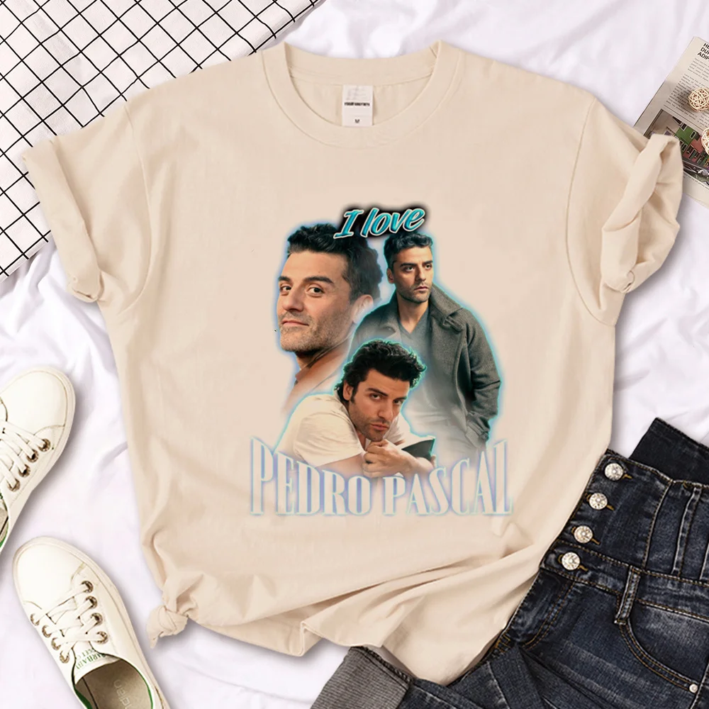 

I Love Pedro Pascal Oscar Isaac Cursed Fan Collage t shirt women Japanese summer comic t shirt girl 2000s comic clothes