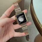 Браслет плетеный металлический для Apple Watch Series 7 41 мм 45 мм 6 5 4 3, браслет из нержавеющей стали со стразами для iWatch SE 44 40 42 мм 38 мм