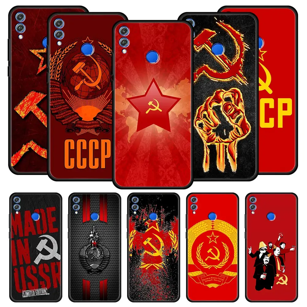 

Роскошный винтажный Чехол СССР для телефона, силиконовый черный чехол для Honor 50, 20, 8A, 9X Pro, 20i, 10i, 10, 9 Lite, 8X, 8A, 7A, 7X
