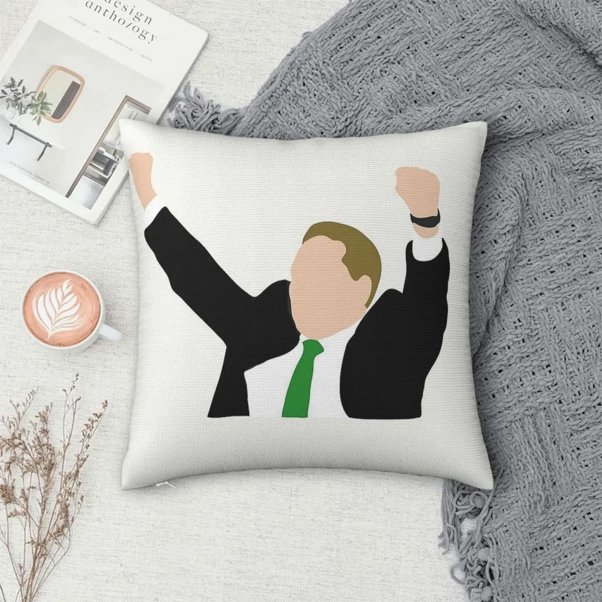 Фото Квадратная наволочка Tom Izzo Celebrating Win из полиэстера, льна и бархата с узором, на молнии, декоративная наволочка для дома, чехол для подушки №4