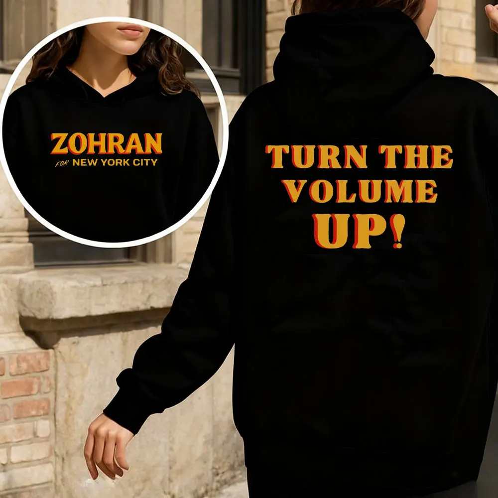 Фото Толстовка Zohran Mamdani: Turn The Volume Up Hoodie Первые мусульманские толстовки NYC's Mayor Mamdani Progressive Democrats Zohran для женщин №1