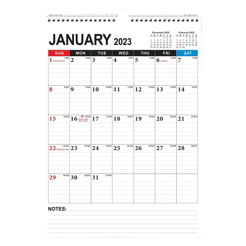 

Calendar - Monthly Wall Calendar Planner From Jan 2023 - June 2024, 12 Inch X 17 Inch , Twin-Wire Binding, Ruled Space