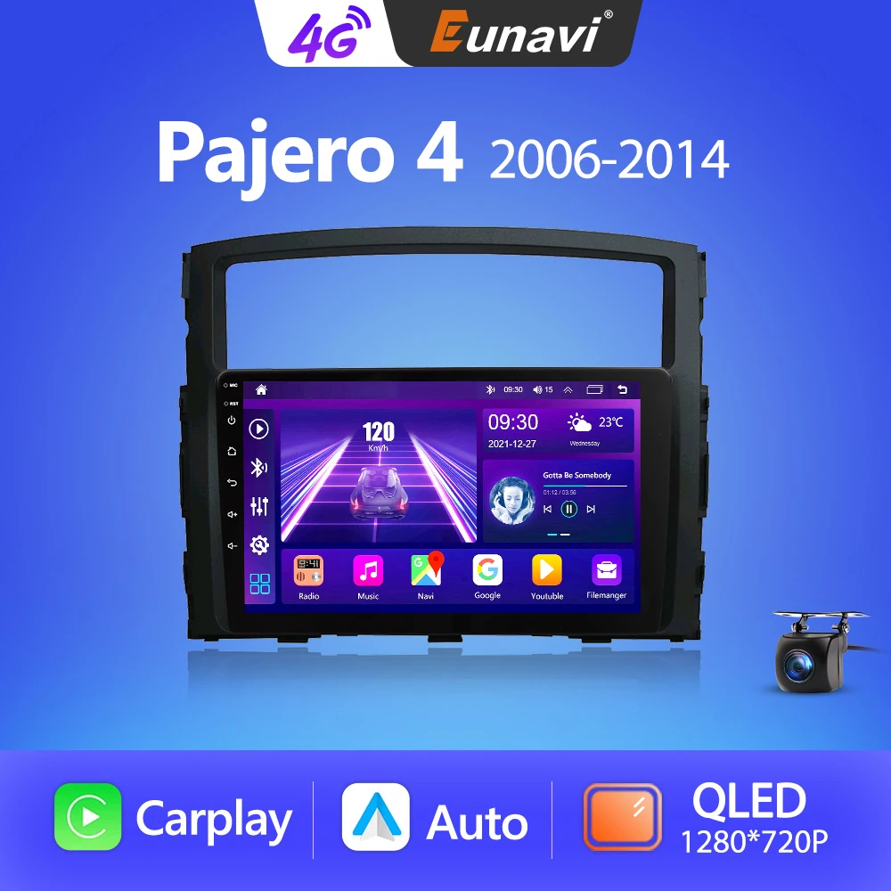 Eunavi 4G 2DIN Android Авто радио GPS для Mitsubishi PAJERO 4 2006-2014 Автомобильный мультимедийный