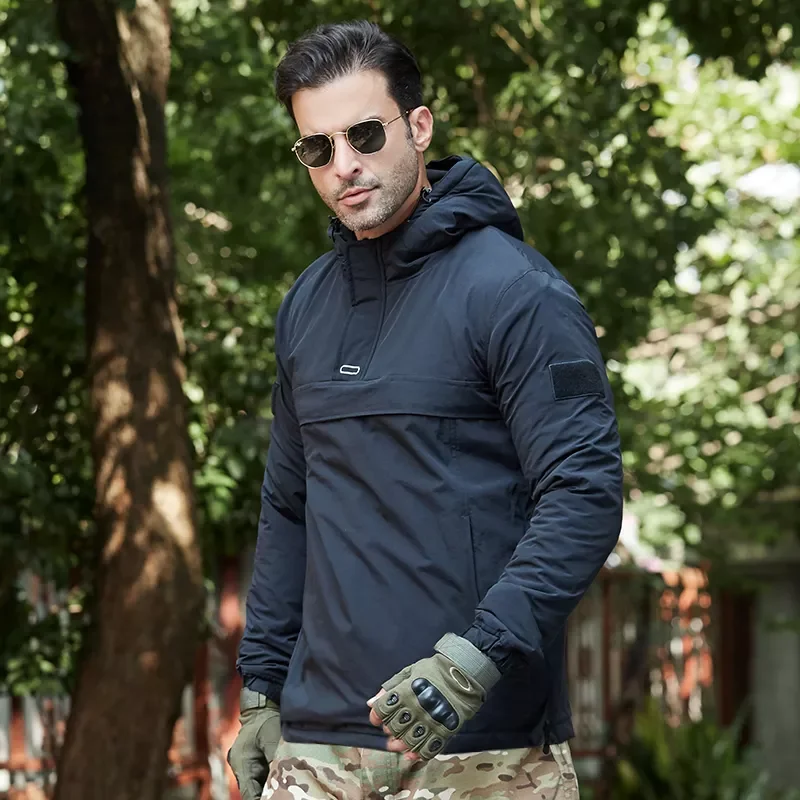 2022NEW Brand Tactical Men's Fleece Parka Winter Thick Warm Sweater Coat Military Camouflage Outdoor Hunting Hiking Hoodie C