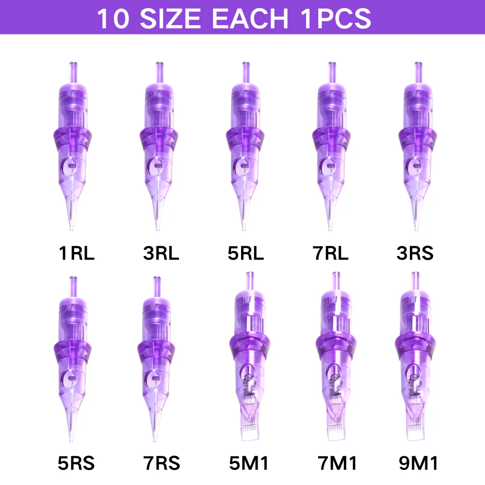 10 шт. Одноразовые стерилизованные тату-машинки 1rl 3rl 5rl 7rl 3rs 5rs 7rs 5m1 7m1 9m1
