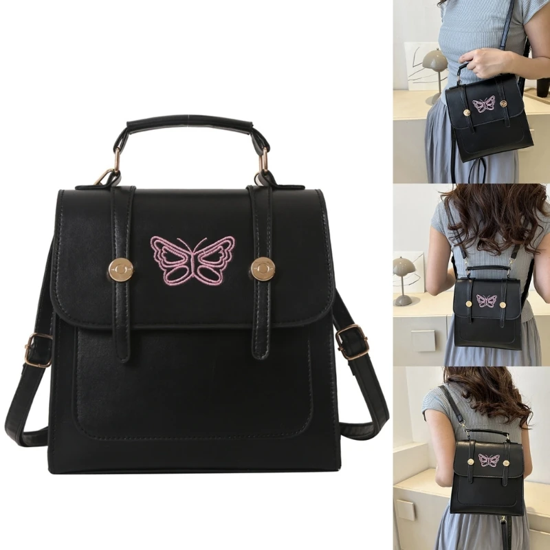 

Travel Daypack Girls Backpack Embroidery ButterflyDesign Bookbags for Teen Girl Student Schoolbag Rucksack Pack Book Bag