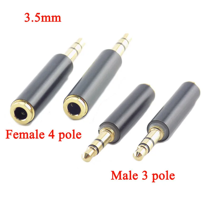

3.5mm 3 Pole RCA Male To 4 Pole Female Jack Stereo AUX 3 Ring Audio Connector extension Headphone Plug Adapter