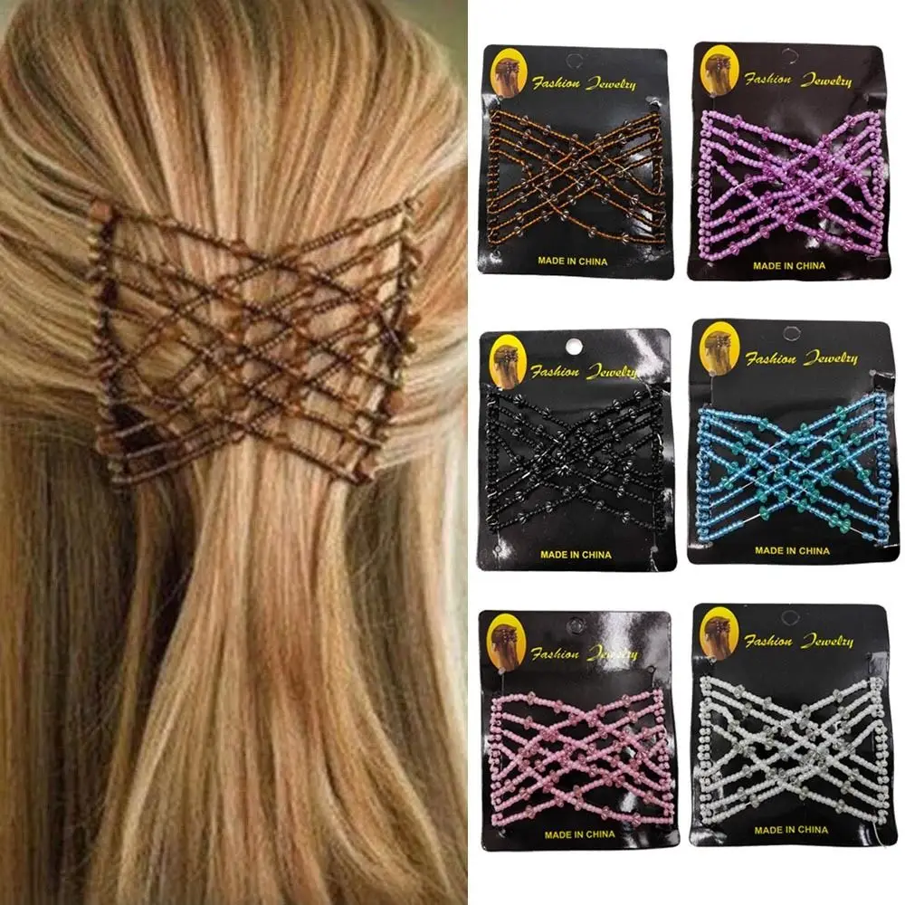 

Fashion Double Clip Hair Maker DIY Headband Bun Hair Combs Beads Comb Metal Hairpins