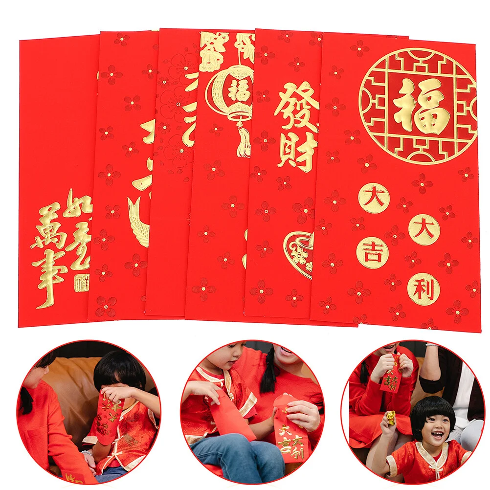 

60 Pcs Red Envelope Bag 2022 Pocket Wedding Favorss New Year Pockets Card Spring Festival Purse Packets