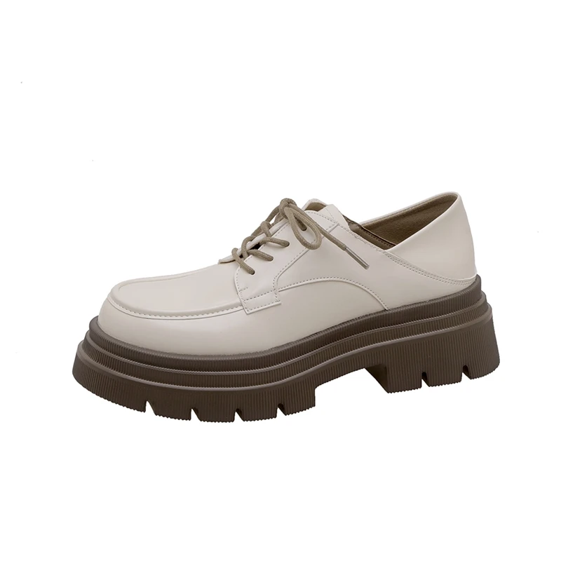 AIYUQI Women's Loafers Genuine Leather 2023 New Lace-up Platform Women Shoes Autumn British Style Ladies Shoes