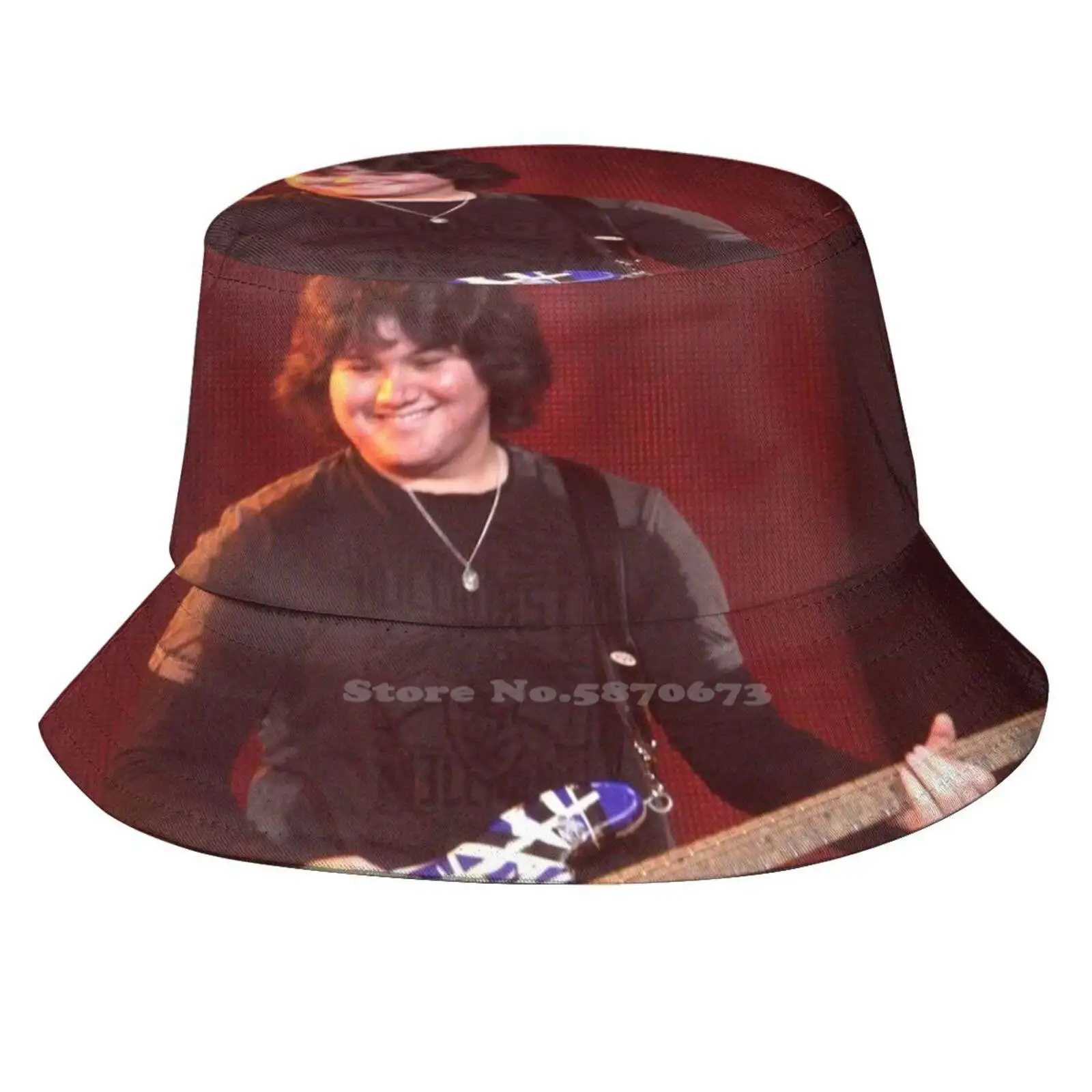 

Wolgang Color Photograph Pattern Design Printed Travel Bucket Hats Musician Guitar Guitarist Wolfgang Performing On