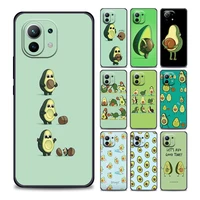 cute cartoon avocado phone case for xiaomi mi 11i 11 11x 11t poco x3 pro nfc m3 pro f3 gt m4 tpu cases fudnas capa coques shell