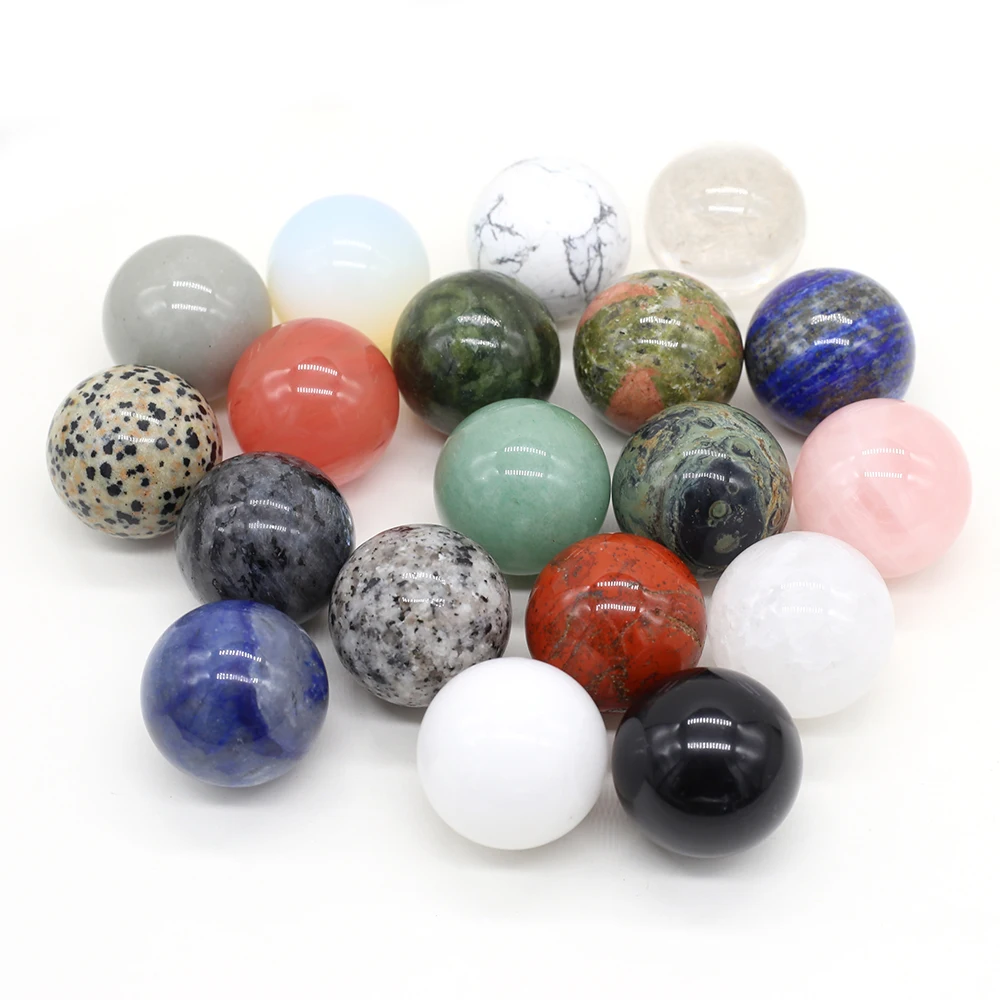 

30mm Mini Crystal Ball Natural Gems Sphere Decor Reiki Healing Quartz Lapis Lazuli Round Beads Home Decor Mineral Specimen Gifts