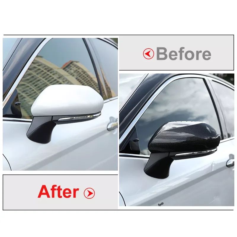 

AUTO PARTS Carbon fiber Car Rearview Mirror Cover Side Wing Cap Shell Protective Case for Toyota Camry 70 XV70 2018 2019 2020 Ac