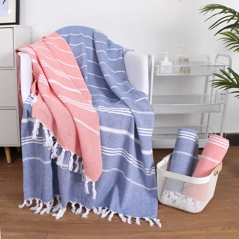 Men And Women Increase Striped Xxl Absorbent Breathable Holiday Shawl Sunscreen