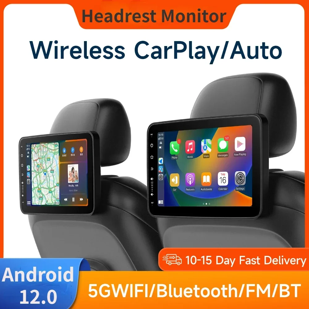 Монитор на подголовник автомобиля 101 дюйма Android 12 FM Bluetooth