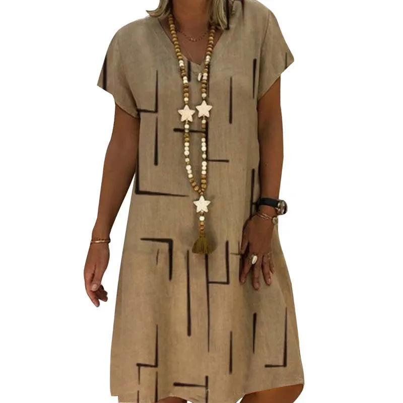 

Женское свободное платье-трапеция 10 видов стилей, винтажное Повседневное платье до колен, летнее платье большого размера