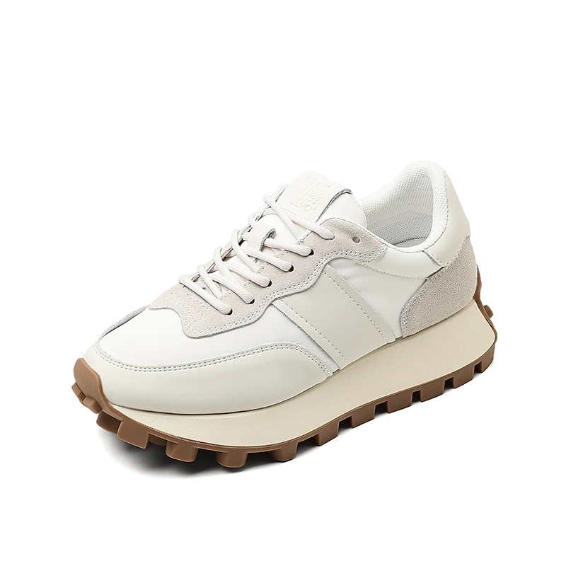 

2022 New Styles Genuine Leather Women Platform Sneakers Autumn Fashion Sports Shoes Ladies Vulcanized Shoes