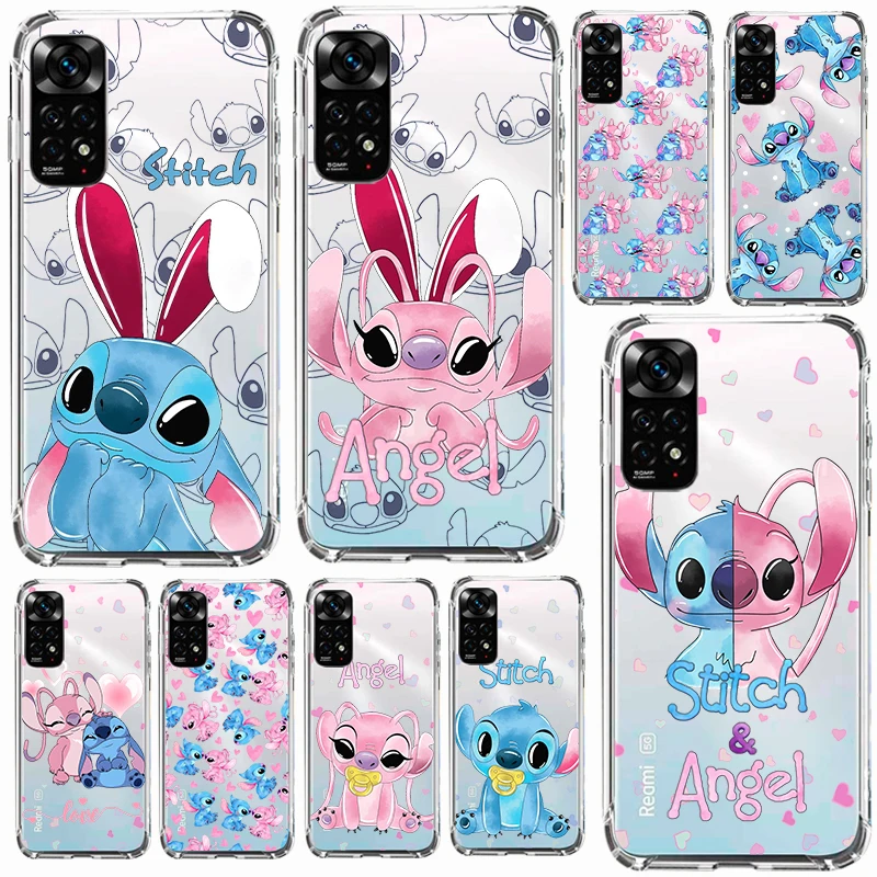 

Stitch Angel Lilo For Xiaomi Redmi Note 12 11 11T 10 9 8 7 6 5 4 Pro 5G 4G Silicone Soft TPU Transparent Phone Case Coque Capa