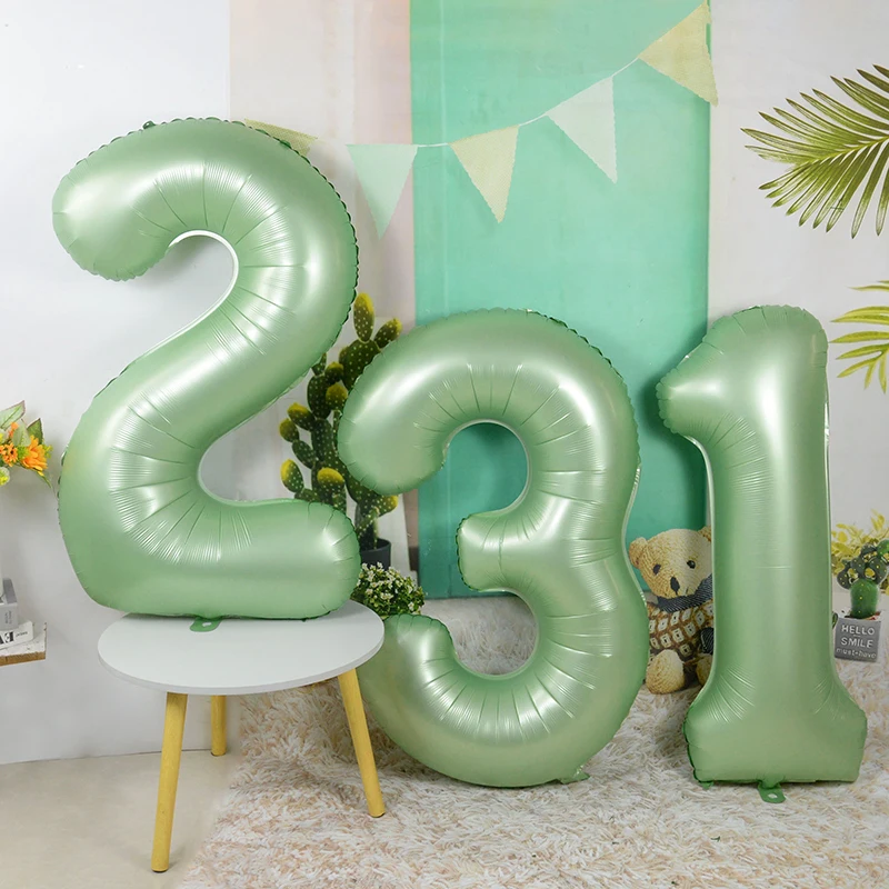 

40Inch Cream Green Number Balloon Large Digital Foil Balloon for Kids Girls Adult Birthday Party Decoration Wedding DIY Supplies