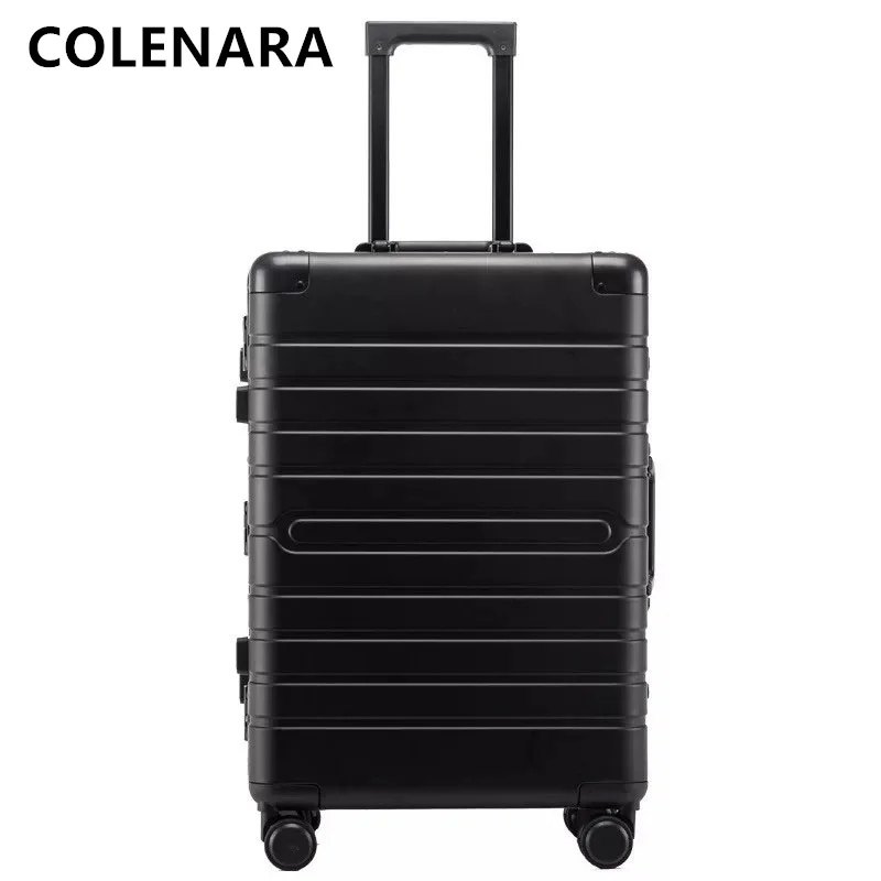 COLENARA 20/24/28Inch  New Suitcase 100% Aluminum Alloy Men's Business Trolley Bags for Women with Wheels Rolling Luggage