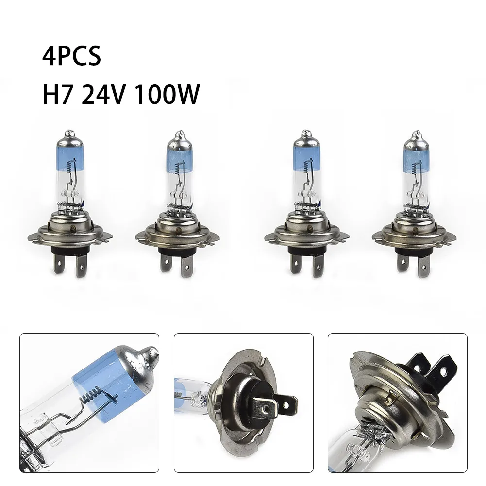 

4 шт., галогенные лампы для автомобильных фар, 6000 К, H7