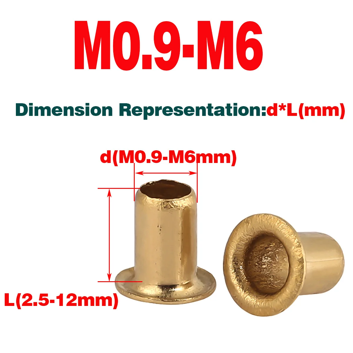 

Латунные заклепки Vias M0.9-M6