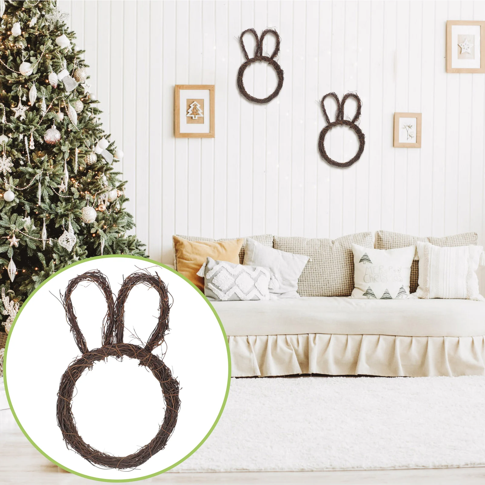 

Wreath Easter Rattan Bunny Diy Garland Ring Frame Making Grapevine Rabbit Rings Door Woven Supplies Wreaths Pendant Spring Decor