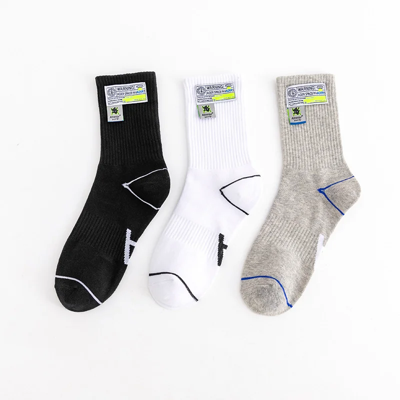 

New ader white sewn label socks breathable sports street fashion socks men's fashion middle tube ADER ERROR Socks
