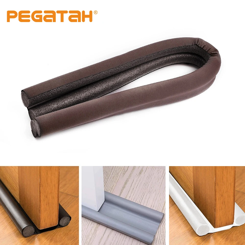 

93*10cm Waterproof Seal Strip Draught Excluder Stopper Door Bottom Guard Double Silicone Rubber Seal Dustproof Soundproof Strips