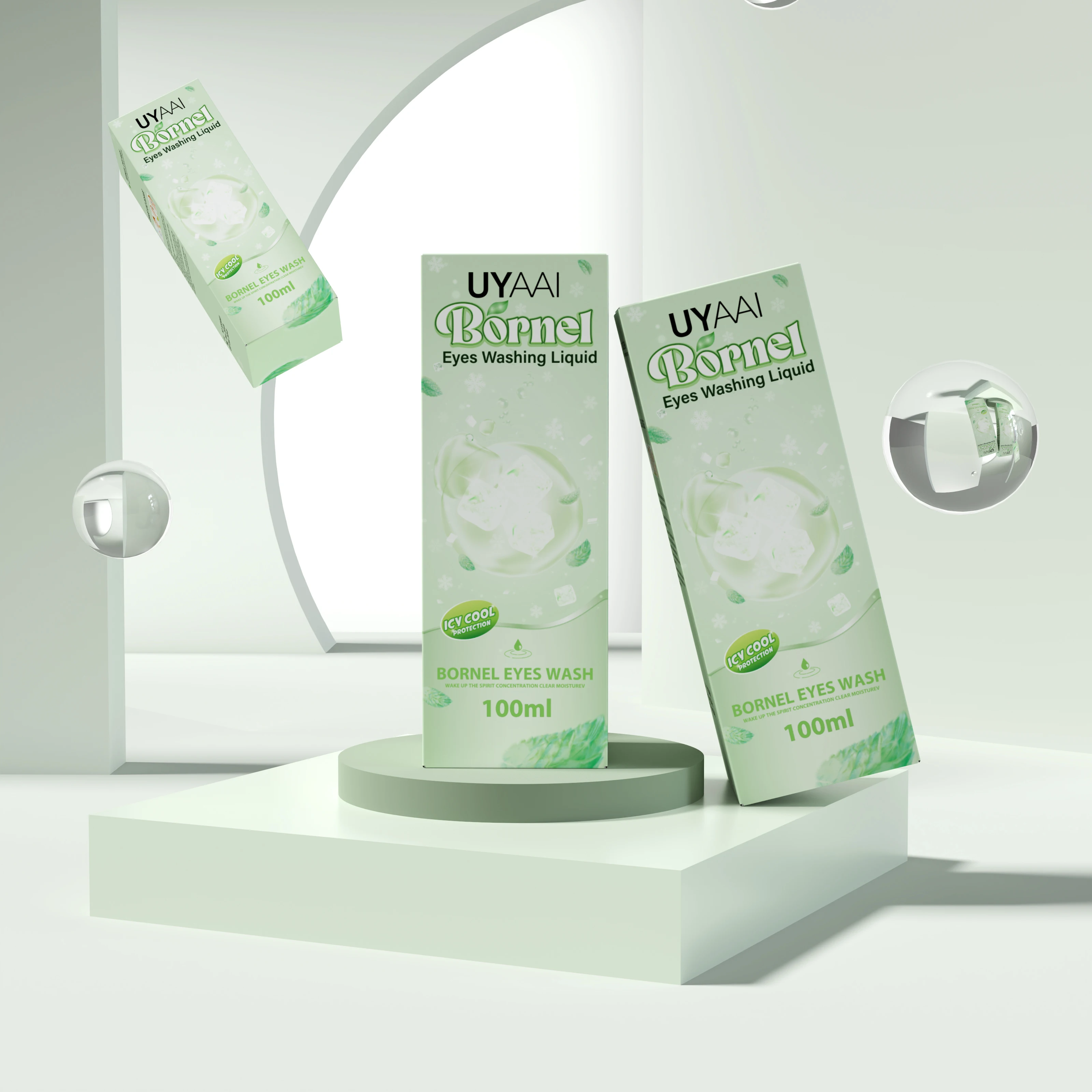 Жидкость для мытья глаз Borneol UYAAI 100 мл холодное ощущение очищение здоровья чистое