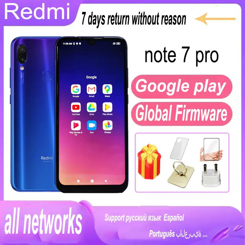 

Xiaomi Redmi Note 7 Pro Mobile Phone Snapdragon 675 with 48.0 MP Camera Fingerprint Quick Charge 4.0 Global version