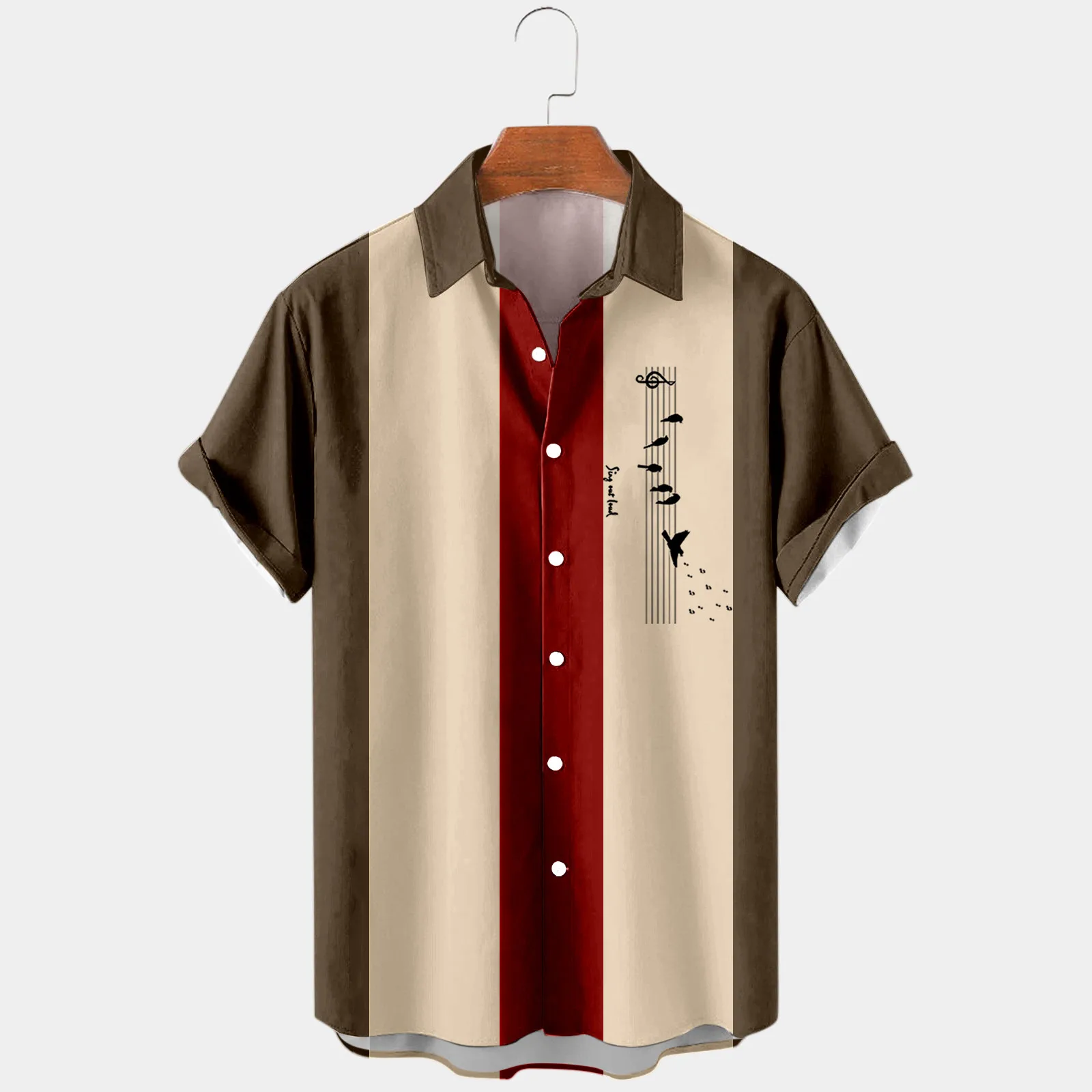 

Mens Tall A Shirts Male Summer Hawaii Casual Music Print Loose Shirt Turn Down Collar Short Sleeve Shirt
