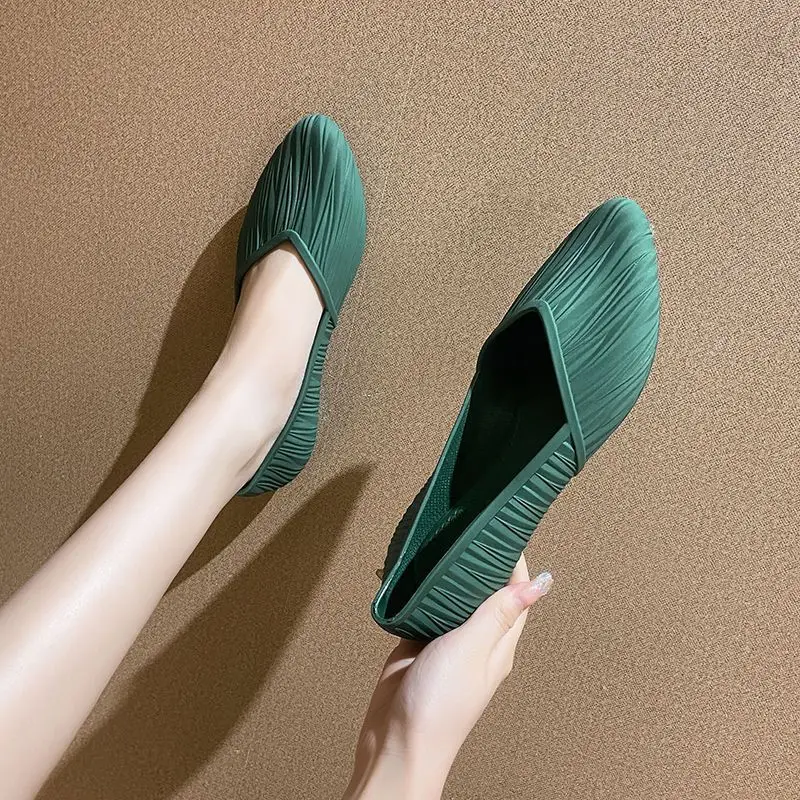 

Low-top Waterproof Shoes Rain Boots Women Summer Adult Work Rubber Shoes Fashion Jelly Shoes Non-slip Pointed Toe Sandals