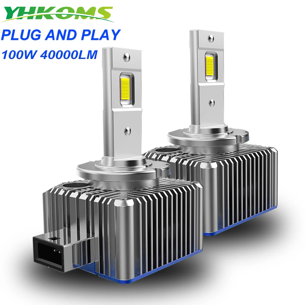 YHKOMS Canbus D3S светодиодный фары HID D1S D2S D4S D1R D2R D3R D8S Turbo светодиодный 40000LM двухсторонний чип CSP 6000K 100W Plug & Play