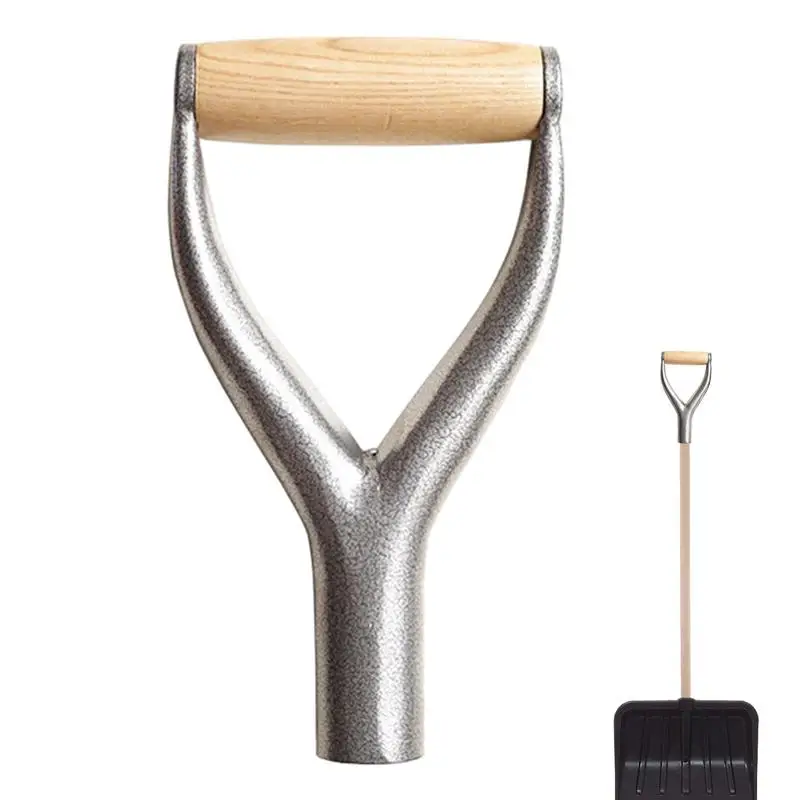 

Сменная ручка для лопаты, металлическая, деревянная Антикоррозийная деталь, надежный вилочный инструмент, ручка для лопаты черного типа D, садовая ручка для копания