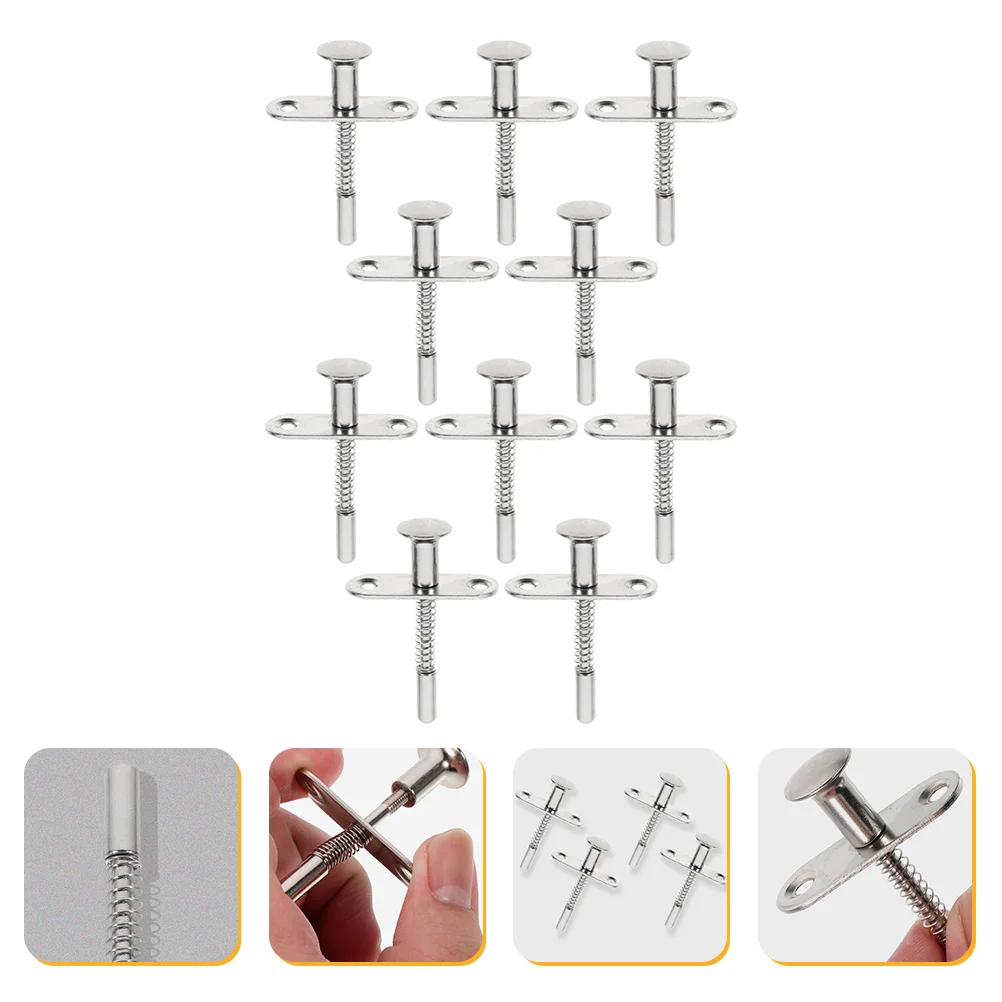 

10pcs Plunger Latches Stainless Steel Storage Door Lift Adjustment Rod