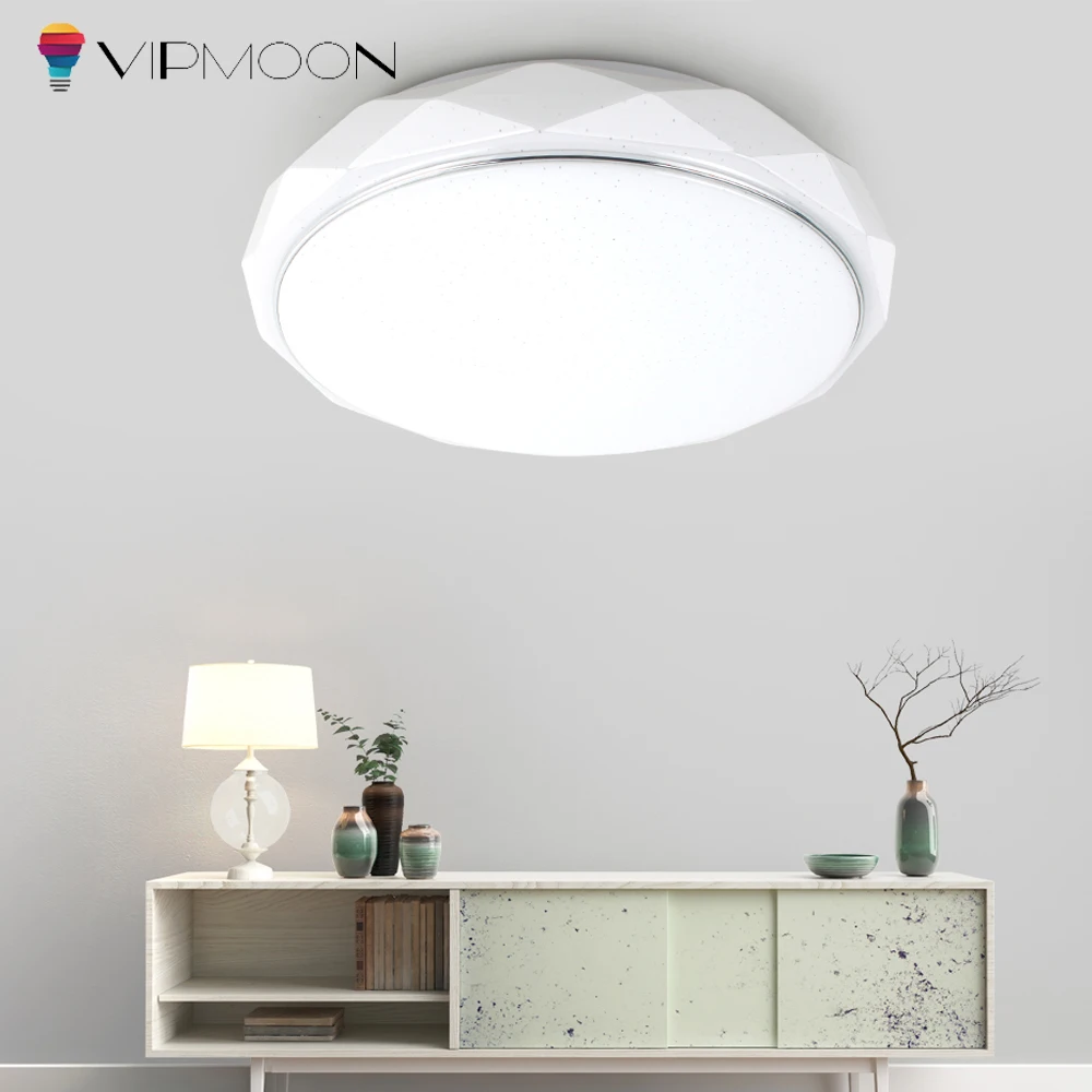 

VIPMOON 12W 18W 36W LED Ceiling Lights New Simple Elegant Diamond Round Ceil Lamp No Flicker Panel Light For Bedroom Living Room